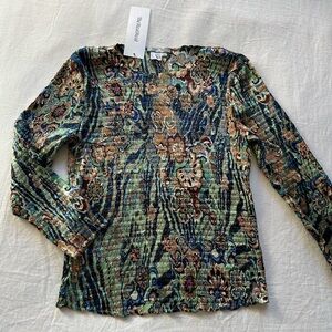 Vintage Alberto Makali Whimsical Smocked Flower Power Top